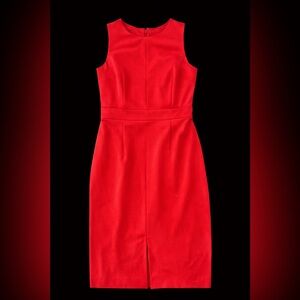 Ann Taylor Vibrant Red Midi Dress Size 00